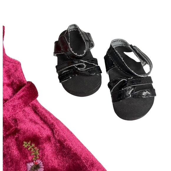 American Girl Julie Christmas Dress Holiday Velvet Gold Tights Shoes Blouse Box - Picture 7 of 9